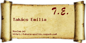 Takács Emília névjegykártya