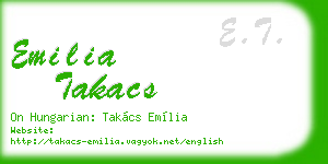 emilia takacs business card